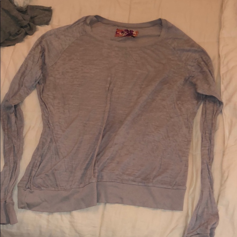 Long sleeve, see-through, gray purple